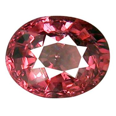 Imagem de Pedra preciosa solta genuína de Malaya rosa tanzânico/não aquecida/sem tratamento com corte oval de 1,30 ct (7 x 6 mm)