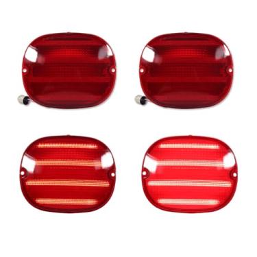 Imagem de GTINTHEBOX 4 peças lanterna traseira vermelha LED para Chevy Corvette C4 Chevy Corvette C4 Lente vermelha freio traseiro luz de seta