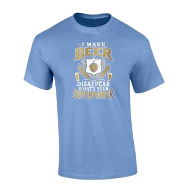 Imagem de Trenz Shirt Company Camiseta masculina de manga curta I Make Beer Disappear What's Your Power, Carolina Blue, 4G