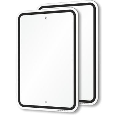 Imagem de SmartSign (Pacote com 2) Placa de estacionamento com borda em branco de 45,7 x 30,5 cm, composto de alumínio de 120 mm de espessura (ACM), material refletivo de grau de engenheiro, preto e branco