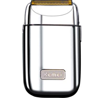 Imagem de Barbeador Elétrico Masculino Á Prova D`água Remoção de Pelos Kemei 1400 mAh Com Duas Lâminas - KM-TX1 - Cinza