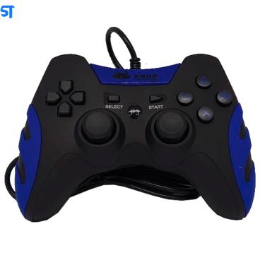 Imagem de Controle Gamer Knup Joystick USB Guerra, Compatível para PS3 e pc  Preto com Azul - KP4040