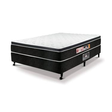 Imagem de Cama Box Casal Castor Black e White Air One Face D33 138x188x50 + Box Castor