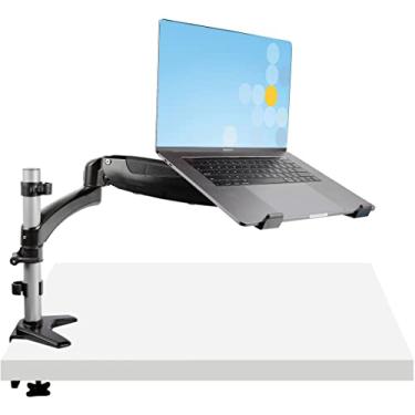 Imagem de StarTech. Com Braço para laptop de mesa, braço articulado para laptop ou monitor único de até 86 cm (17,6 lb/8 kg), suporte de bandeja VESA, suporte ergonômico ajustável, braçadeira de mesa e ilhós