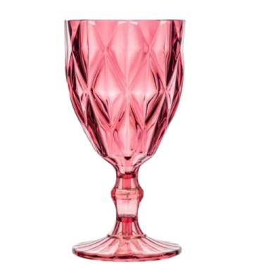 Imagem de Taça de Acrílico 330ml para Água,Vinho 6un Diamond (Vermelha)