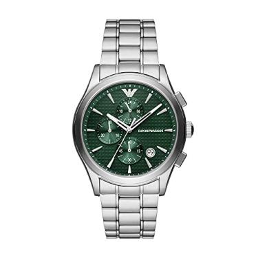 Imagem de Emporio Armani Relógio masculino de aço inoxidável com cronógrafo (modelo: AR11529), Prata