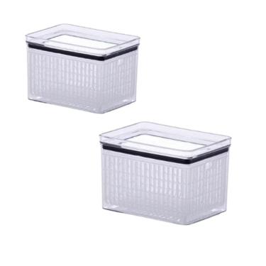 Imagem de 2 Pote Hermético 1800ml Empilhável Porta-tudo Fresh C/ Cesta