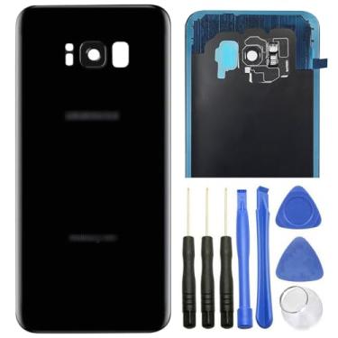 Imagem de ubrokeifixit Capa de reposição para porta traseira de vidro Galaxy S8 Plus G955 para Samsung Galaxy S8+ G955 6,2 polegadas, Galaxy S8 Plus todas as versões modelo, com fita (S8 Plus G955 6.2/Preto)