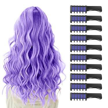 Imagem de MSDADA Giz de cabelo roxo para meninas – 10 pçs novo pente de giz de cabelo temporário brilhante lavável tintura para meninas e crianças – enchimento de meias para crianças – presentes de Natal, aniversário, Páscoa para meninas e crianças