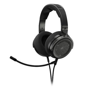 Imagem de Corsair Fone de ouvido para jogos Virtuoso Pro com fio aberto nas costas – Microfone unidirecional destacável – Drivers de grafeno de 50 mm – 20Hz-40 kHz – Frequência de resposta – Carbono