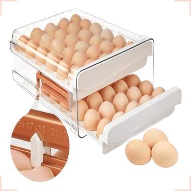 Imagem de Organizador de Geladeira Capacidade 32 Ovos Acrílico com Escala de Tempo Porta Ovos Duplo