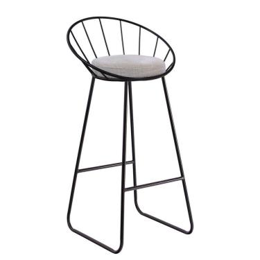 Imagem de Banco Alto Sunset Banqueta Estofada Balcão Cozinha Churrasqueira Preto/Cinza Sottile