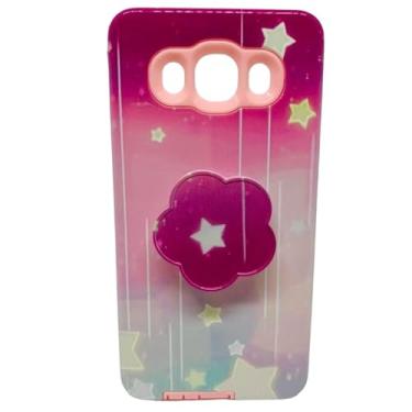 Imagem de Capa Celular Compatível com Samsung Galaxy J5 Metal 2016 SM-J510 Com Suport Para Dedos (Pink Star Fall)