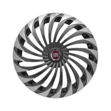 Imagem de Calota Esportiva Aro 14 Twister Graphite/Silver Fiat Mobi Strada Argo 