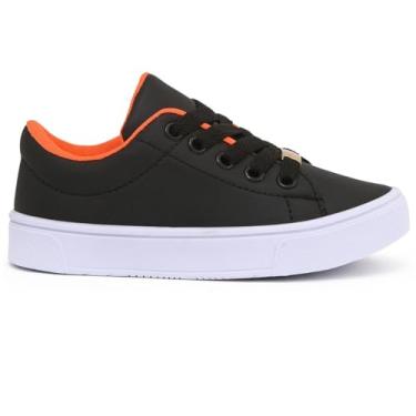 Imagem de Tênis Infantil Masculino Menino Escolar Confortavel Casual Leve Versatil (Preto, BR, Criança de 4 a 8 anos, Numérico, M, 32)