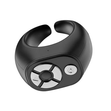 Imagem de AsrMyjcx Anéis de Rolagem Remoto Portátil Anéis de Controle Remoto Ponta Anéis Criativos para Smartphones Acessório Mini, preto