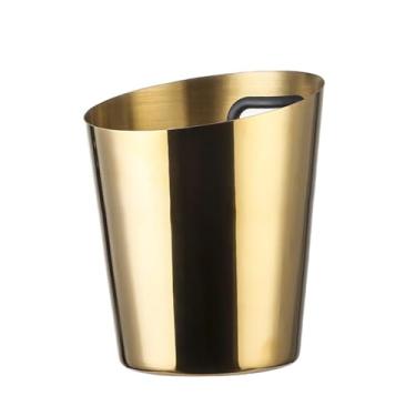 Imagem de YWJLQH Balde de Gelo Balde de Gelo de aço Inoxidável Balde de Vinho Grande Recipiente de Cerveja Conveniente Balde de Resfriamento para Casa Sala de Jantar F, Ouro