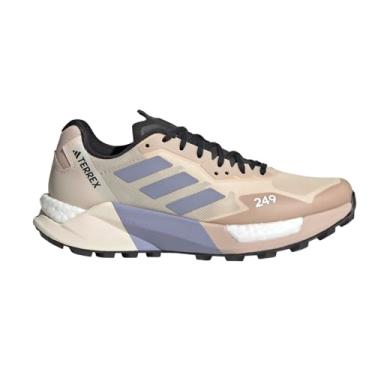 Imagem de adidas Tênis de corrida feminino Terrex Agravic Ultra Trail, Sand Strata/Silver Violet/Wonder Taupe, 35
