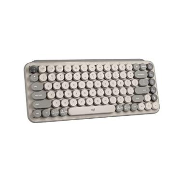 Imagem de Logitech Teclado mecânico sem fio POP Keys com teclas emoji personalizáveis, design compacto durável, conectividade Bluetooth ou USB, vários dispositivos, compatível com SO - Mist