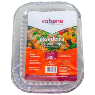 Imagem de Assadeira de Alumínio com Tampa Pet 500 ml 12 Unidades - Artlimp