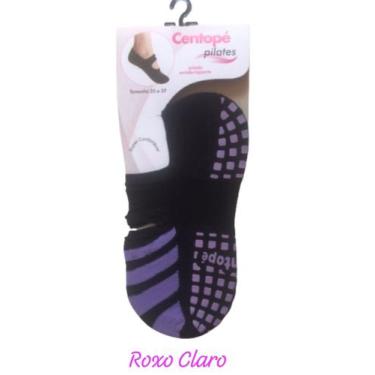 Imagem de Meia Sapatilha Pilates/Yoga Antiderrapante Centopé 1 unidade, Roxo cla