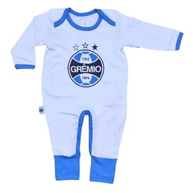 Imagem de Macacão Bebê Longo Grêmio Imortal Oficial - Revedor, G, Branco