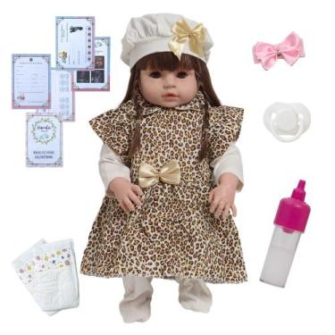 Imagem de Bebê Reborn Recém Nascida Enxoval Princesa Corpo de Vinil - Cegonha Re