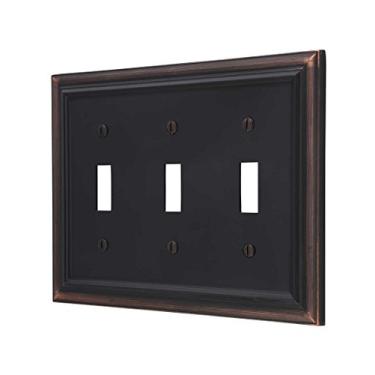 Imagem de AMERELLE 94TTTVB Continental Triple Toggle Placa de parede de metal fundido em bronze envelhecido