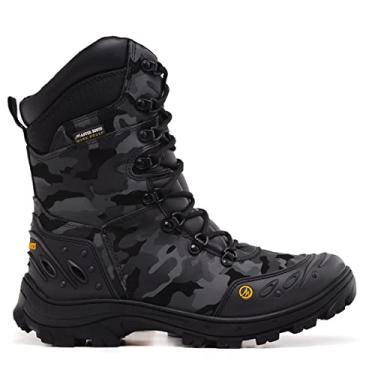 Imagem de Bota Masculina Motociclista Cano alto Em Couro Legitimo Semi Impermeável Conforto (Cinza, BR, Adulto, Numérico, 42)
