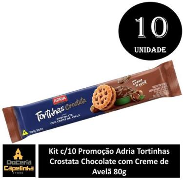 Imagem de Kit c/10  Adria Tortinha Chocolate Creme d Avelã 80g