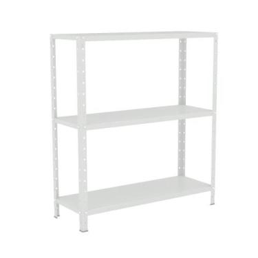 Imagem de Estante Aço 3 Prateleiras Livros Cozinha Quarto EAF007 Branco - Elite 