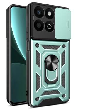 Imagem de Kukoufey Capa inteligente compatível com Honor 200, compatível com Honor Play 60 Plus, com capa de lente de câmera deslizante compatível com Honor X7c 4G/5G ALT-NX1 ALT-LX2 capa verde