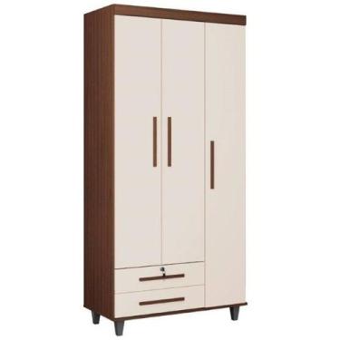 Imagem de Armario Guarda Roupas Madri Roupeiro solteiro 3 portas + 2 gavetas cor