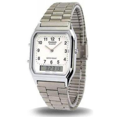 Imagem de Relógio Feminino Casio Analógico/Digital Social Aq-230A-7Bmq, Aço, res