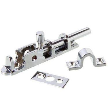 Imagem de Trinco ferrolho para porta ou janela união mundial 9 cm cromado