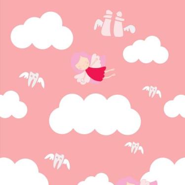 Imagem de Papel de Parede Adesivo Infantil Fada Do Dente Dentes E Presentes Mági