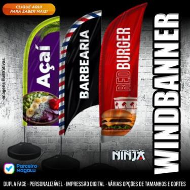 Imagem de Wind banner  tamanho m dupla face, tecido + haste - ninja - WIND BANNE