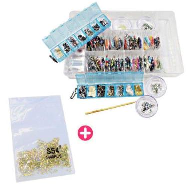 Imagem de Kit para joias de unhas strass furta cor 1.440 peças - MIX DA JO UNHAS