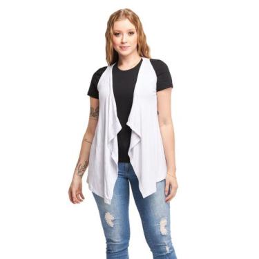 Imagem de Colete de Bico Blusa Cardigan Feminino Terceira Peça Viscolycra Ca5 - 