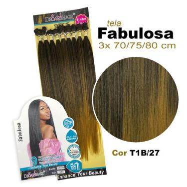 Imagem de Cabelo Aplique Tela Bio Fibra Liso Entrelace Fabulosa 80 Cm - Rass Hai