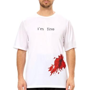 Imagem de MISS FANTASY Bloody Shirt Men Bloody Shirt for Halloween I'm Fine Bloody Shirt Halloween Costumes Men Bloody Shirt for Halloween Dress up Party XL