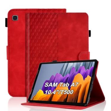 Imagem de Varohix Capa para Samsung Galaxy Tab A7 10,4 polegadas 2020 (SM-T500/T505/T507) Capa magnética de couro PU suporte para cartão multi-ângulo Galaxy Tab A7 10,4 polegadas, vermelho