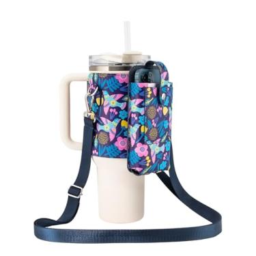 Imagem de molshine Tampa de garrafa de água 30/1,134 g, suporte de garrafa de água com bolsos de alça para caminhadas, acampamento, viagem, caminhada DLK0042 (andorinha)