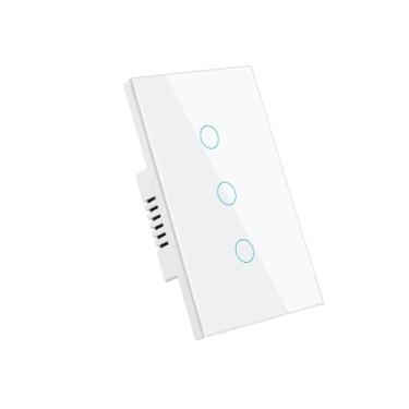 Imagem de BoShiNuo Interruptor de luz inteligente ZigBeeTuya, sem fio neutro, sem necessidade de capacitor, vida inteligente 1/2/3 compatível com Alexa Gogle Home-1211ZC-WHITE-03