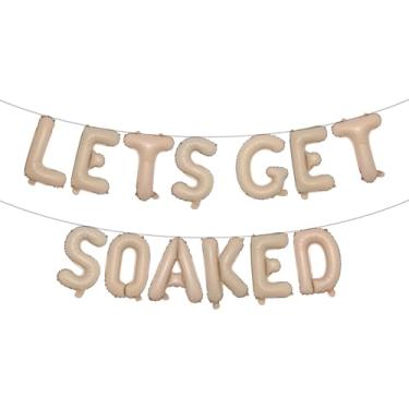 Imagem de Lets Get Soaked Birthday Decoration Pool Beach Lets Get Soaked Balloons Splish Splash Birthday Balloons Pool Birthday Party Decoration Balloons (LETS GET SOAKED Caramel)