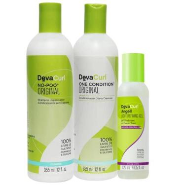 Imagem de Kit Deva Curl No-Poo Original Sh 355ml + Cond 355ml + Gel Angéll 120ml