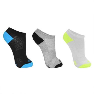 Imagem de Meia Olympikus Cano Invisível pacote c/ 3 pares Masculino, Branco, 33-