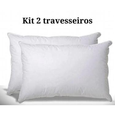 Imagem de Kit Com 2 Travesseiros Fibra Mista 65cm x 45cm - Tropical tecidos