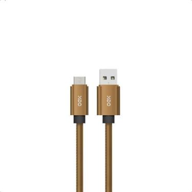 Imagem de Cabo Carregador Micro Usb Em Couro Oex Cc300 1Metro Caramelo - OEX ENJ