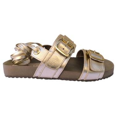 Imagem de Sandália Feminina Gladiadora Tira de Couro Ajustável Festas